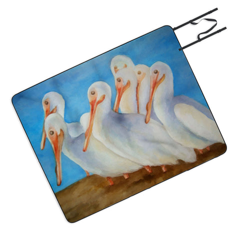 Rosie Brown Pelicans On Parade Picnic Blanket