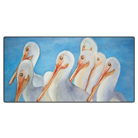 Rosie Brown Pelicans On Parade Desk Mat