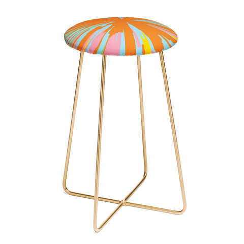 Rosie Brown Pin Wheel Counter Stool
