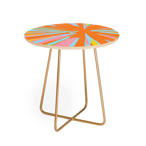 Rosie Brown Pin Wheel Round Side Table