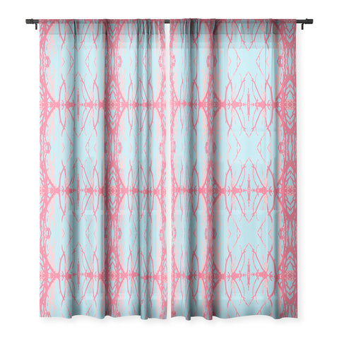 Rosie Brown Pink Seaweed Sheer Window Curtain