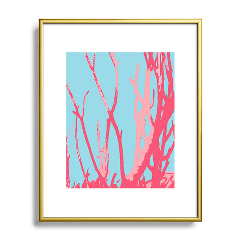 Rosie Brown Pink Seaweed Metal Framed Art Print
