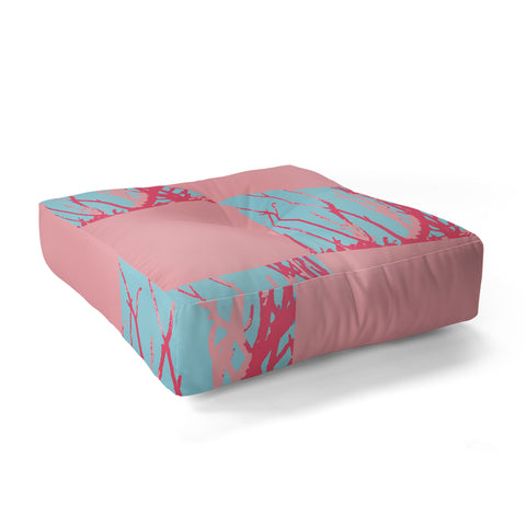 Rosie Brown Pink Seaweed Quilt Floor Pillow Square