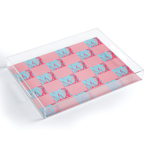 Rosie Brown Pink Seaweed Quilt Acrylic Tray