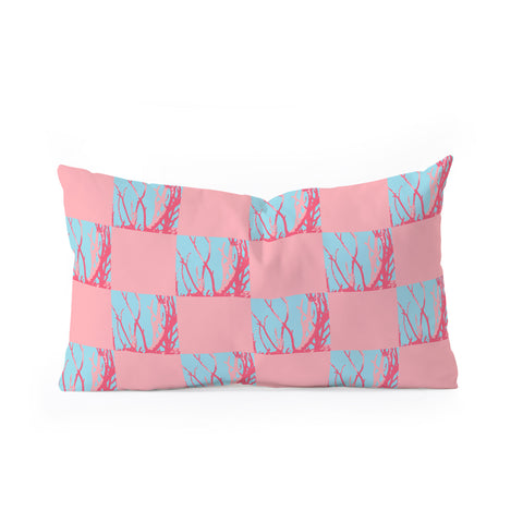 Rosie Brown Pink Seaweed Quilt Oblong Throw Pillow