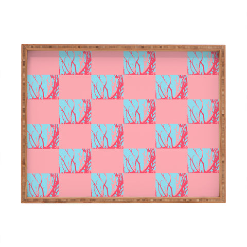 Rosie Brown Pink Seaweed Quilt Rectangular Tray