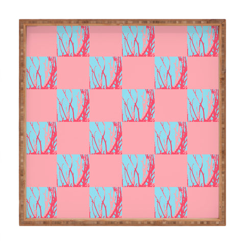 Rosie Brown Pink Seaweed Quilt Square Tray