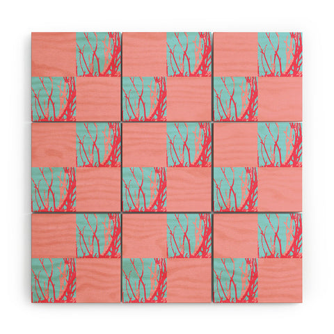 Rosie Brown Pink Seaweed Quilt Wood Wall Mural