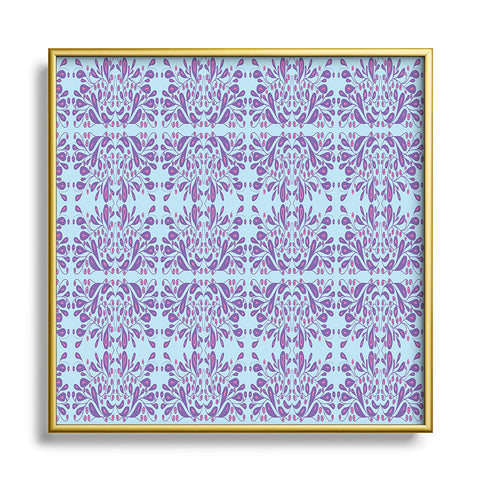 Rosie Brown Purple Blooms Metal Square Framed Art Print