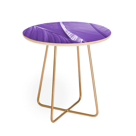 Rosie Brown Purple Palms Round Side Table