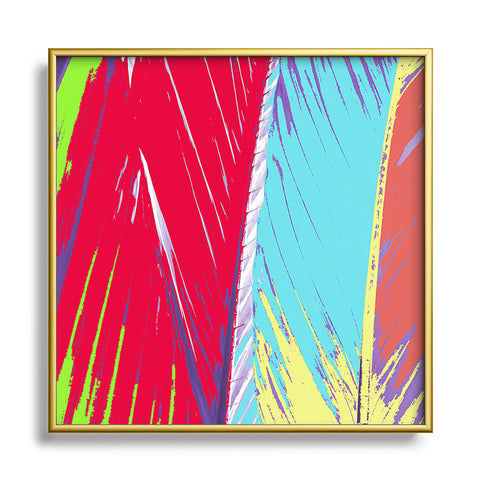 Rosie Brown Rainbow Palms Metal Square Framed Art Print