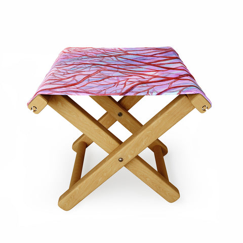 Rosie Brown Red Coral Folding Stool