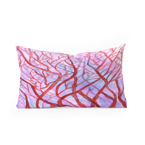 Rosie Brown Red Coral Oblong Throw Pillow