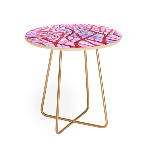 Rosie Brown Red Coral Round Side Table