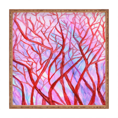 Rosie Brown Red Coral Square Tray