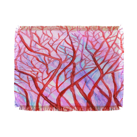 Rosie Brown Red Coral Throw Blanket