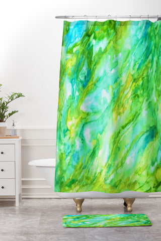 Rosie Brown River Flow Shower Curtain And Mat