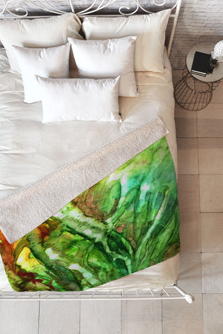 Rosie Brown Seagrass Fleece Throw Blanket