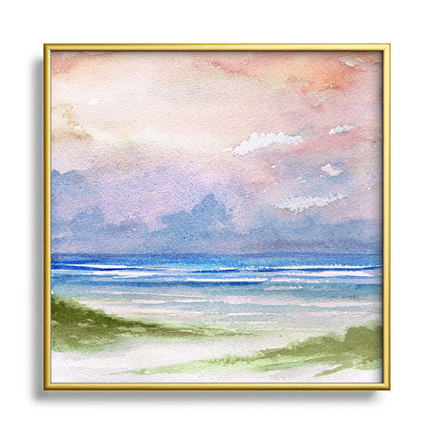 Rosie Brown Seashore Sunset Square Metal Framed Art Print