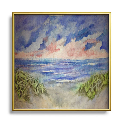 Rosie Brown Sensual Sunset Batik Square Metal Framed Art Print