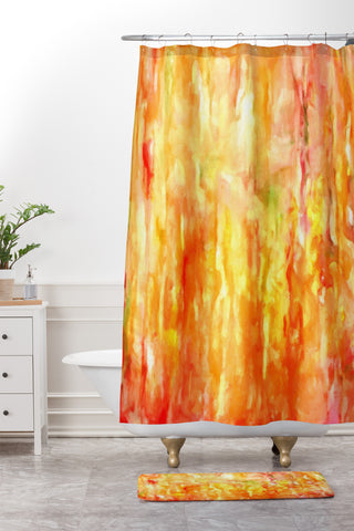 Rosie Brown Shower of Color Shower Curtain And Mat