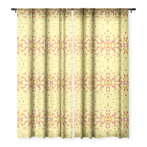 Rosie Brown Shredded Pieces Sheer Window Curtain