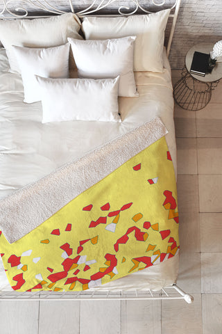 Rosie Brown Shredded Pieces Fleece Throw Blanket