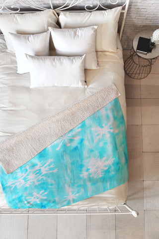 Rosie Brown Snowing Fleece Throw Blanket