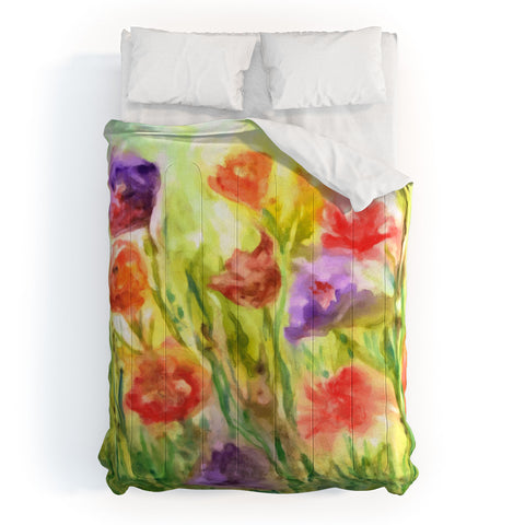 Rosie Brown Summer Flowers Comforter
