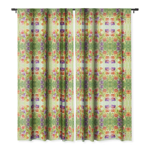 Rosie Brown Summer Flowers Blackout Window Curtain