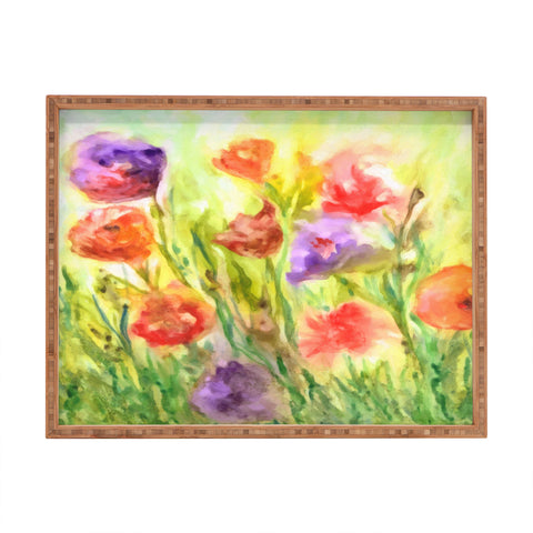 Rosie Brown Summer Flowers Rectangular Tray