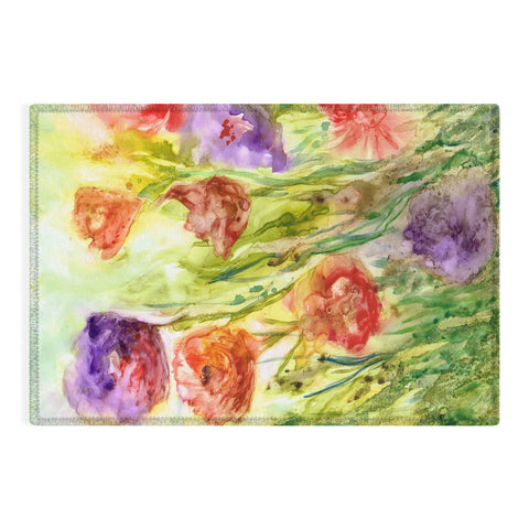 Rosie Brown Summer Flowers Outdoor Rug