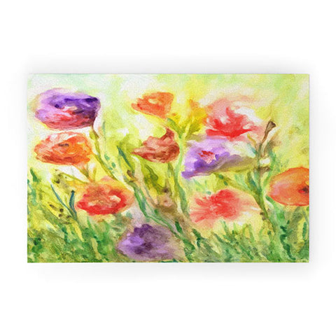 Rosie Brown Summer Flowers Welcome Mat