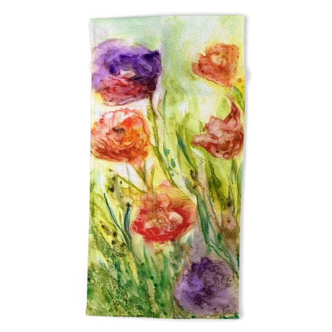 Rosie Brown Summer Flowers Beach Towel