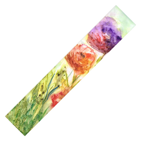 Rosie Brown Summer Flowers Table Runner