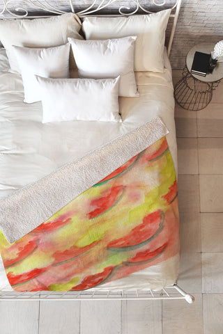 Rosie Brown Summer Fruit Fleece Throw Blanket
