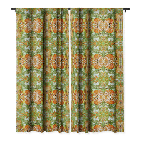 Rosie Brown Summer in Orange Blackout Window Curtain