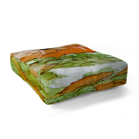 Rosie Brown Summer in Orange Floor Pillow Square