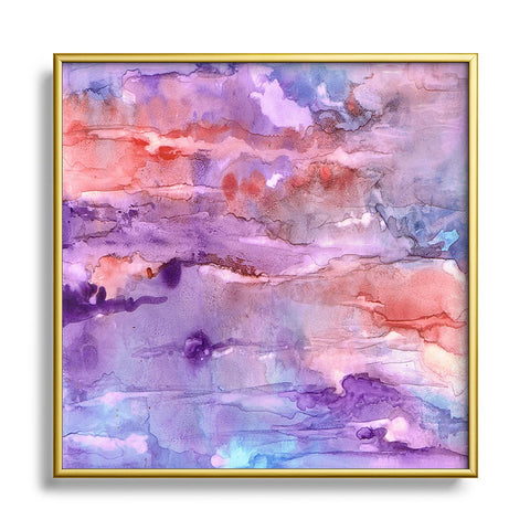 Rosie Brown Summer Sunset Square Metal Framed Art Print