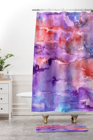 Rosie Brown Summer Sunset Shower Curtain And Mat