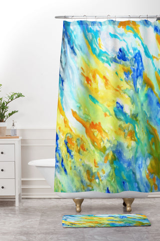 Rosie Brown Sunset Inspired Shower Curtain And Mat