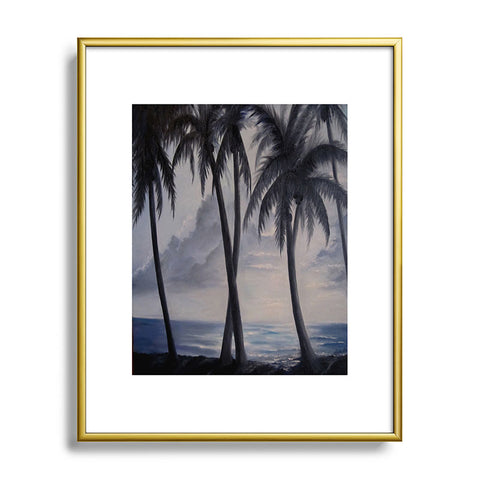 Rosie Brown Sunset Palms Metal Framed Art Print