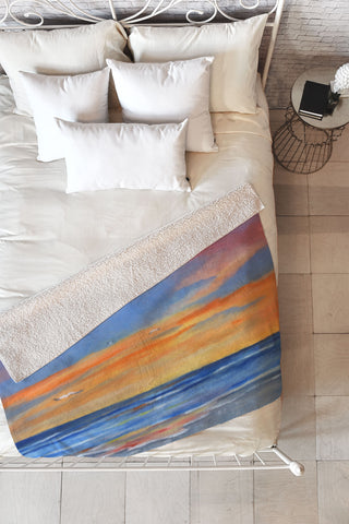 Rosie Brown Sunset Reflections Fleece Throw Blanket