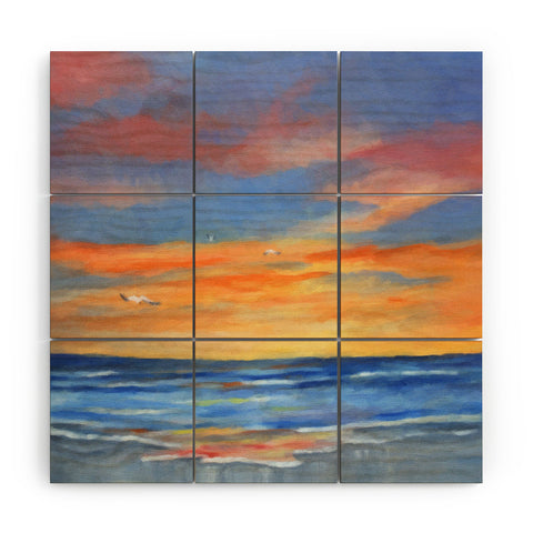 Rosie Brown Sunset Reflections Wood Wall Mural
