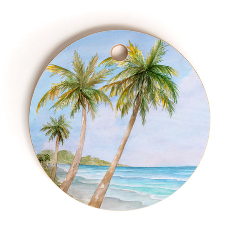 Rosie Brown Swaying Palms Cutting Board Round