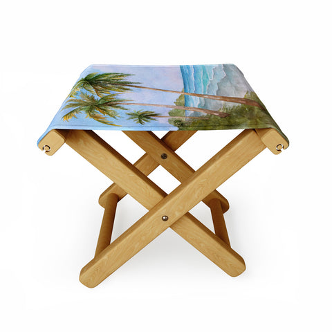 Rosie Brown Swaying Palms Folding Stool