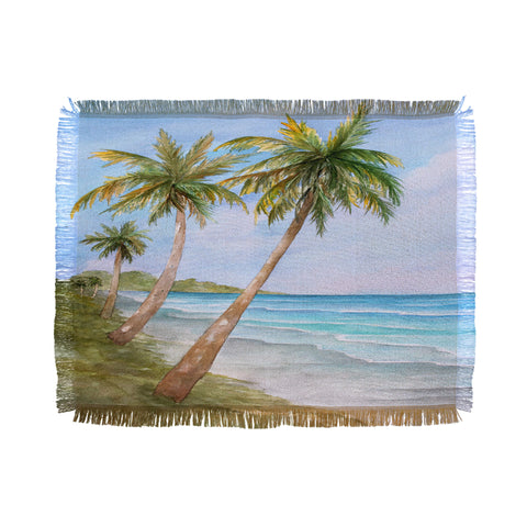 Rosie Brown Swaying Palms Throw Blanket