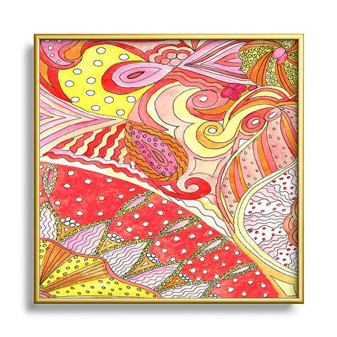 Rosie Brown Swirls Square Metal Framed Art Print