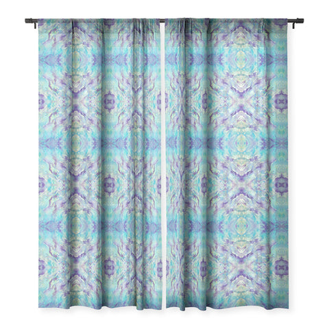 Rosie Brown Tempting Turquoise Sheer Window Curtain