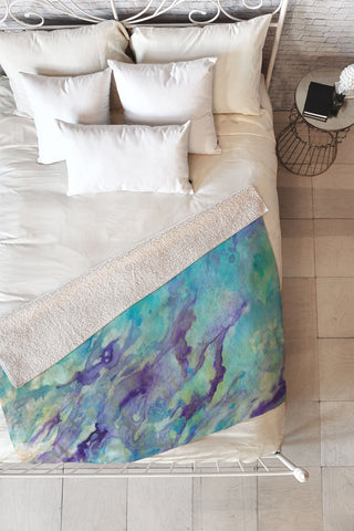 Rosie Brown Tempting Turquoise Fleece Throw Blanket